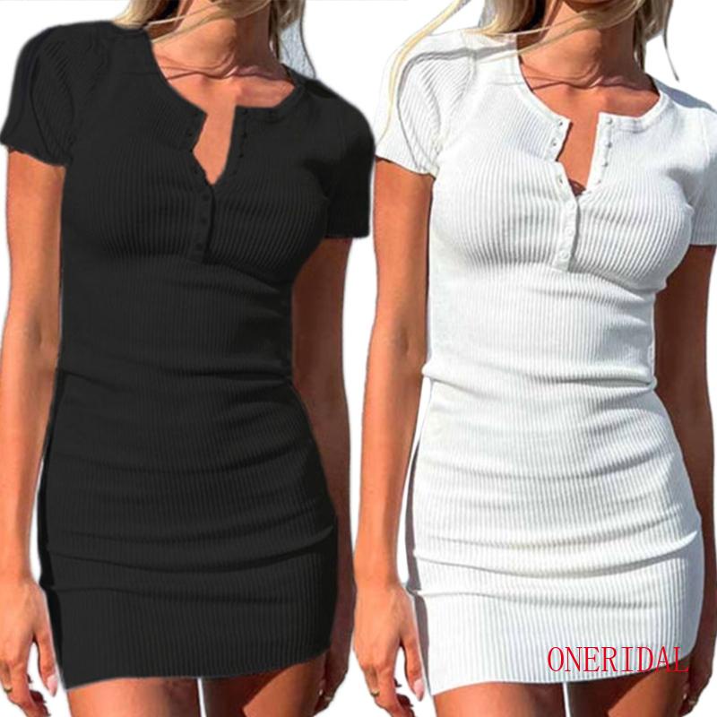 Đầm Thun Trơn Mini Ôm Dáng Thời Trang Đi Biển Cho Nữ