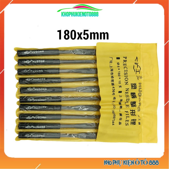 Bộ dũa mài hợp kim 10 chi tiết vỉ vàng hỗn hợp 140mmx3mm,160mmx4mm,180mmx5mm đa năng
