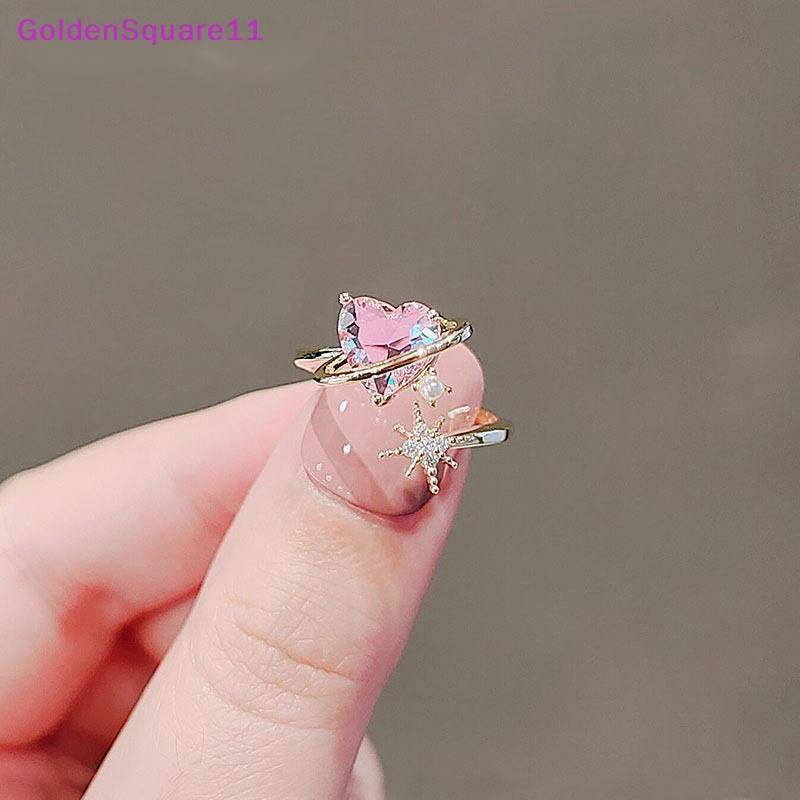 Nhẫn Hở Hình Trái Tim Đính Đá Zircon Phong Cách Punk Gothic Thời Trang Cho Nữ