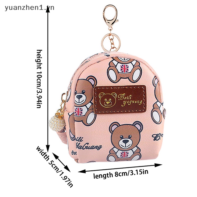 Ví Đựng Tiền Xu / Thẻ Hình Gấu Hoạt Hình Mini Dễ Thương Cho Nữ