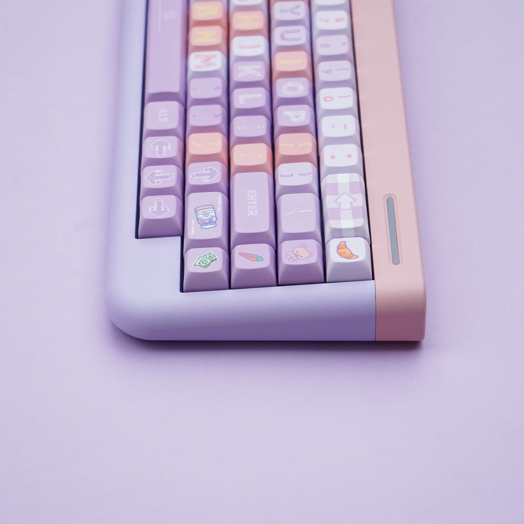 Bộ Nắp Phím Pbt Chủ Đề Ngôi Sao Tím Hồng Dễ Thương Cho Bàn Phím Cơ .Rk61 / 98 / 100 / 987