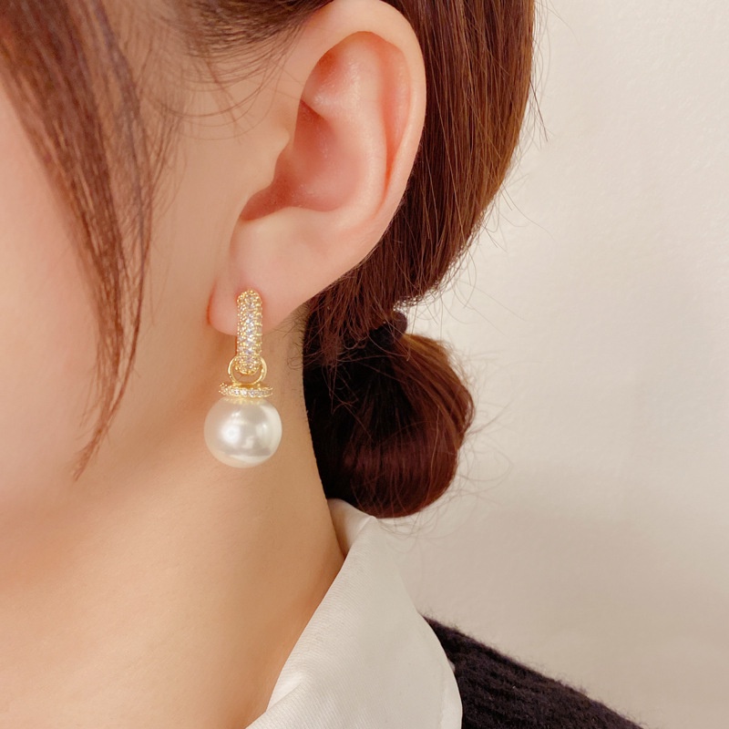 Bông Tai Đính Ngọc Trai Sang Trọng Thanh Lịch Dành Cho Nữ