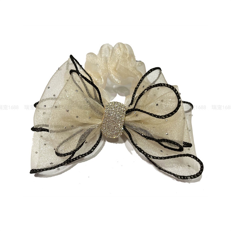 Dây Cột Tóc Đính Đá Kim Cương Nhân Tạo Hình Nơ Phong Cách Hàn Quốc Chất Lượng Cao