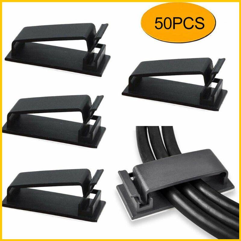 50 Chốt Cố Định Dây Cáp Gắn Tường Tự Dính Linh Hoạt Tiện Dụng