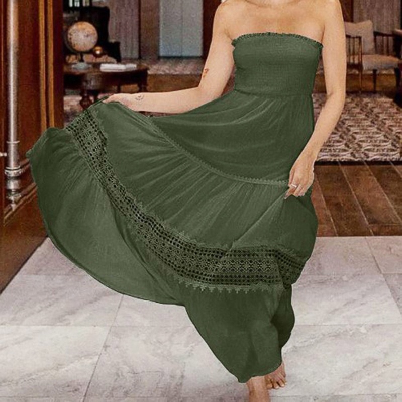 Đầm Maxi Dài Hở Vai Phong Cách Bohemian Dành Cho Nữ