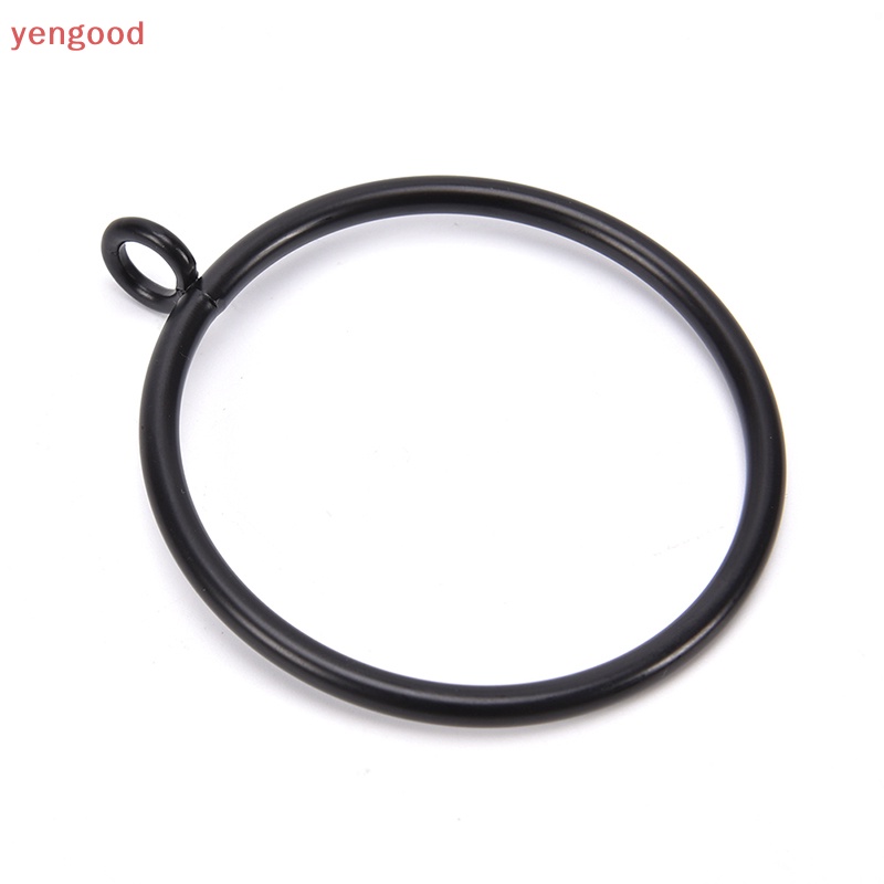 (YGD) 10 Vòng Treo Rèm Cửa Bằng Kim Loại Màu Đen 5 Kích Cỡ