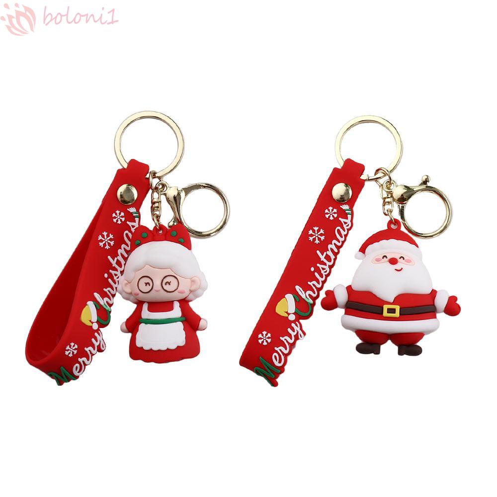 Móc Khóa Bằng Cao Su Hình Búp Bê Giáng Sinh Dễ Thương Trang Trí Điện Thoại