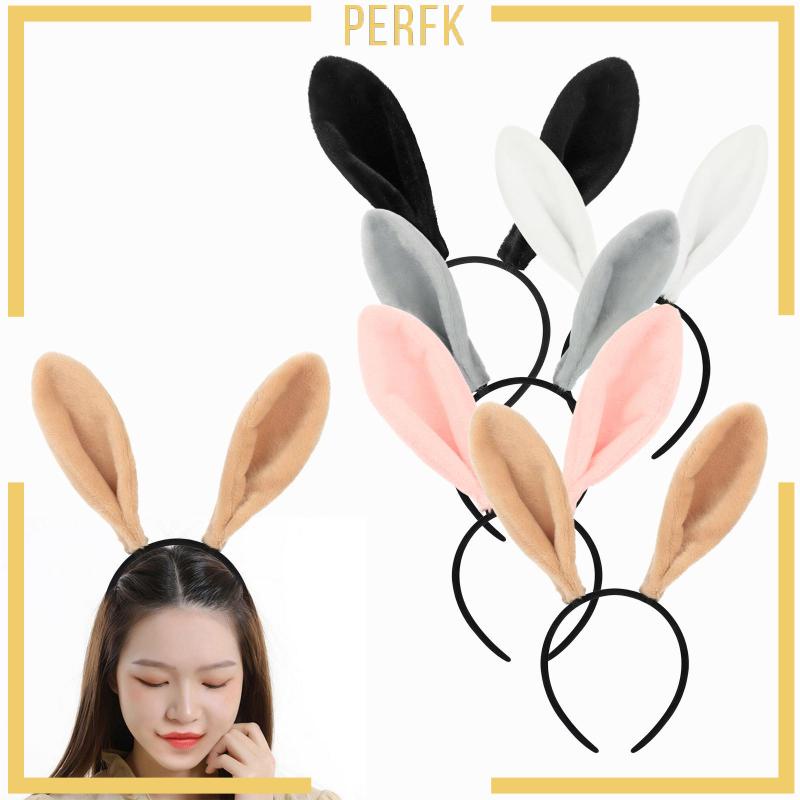 Băng Đô Cài Tóc Tai Thỏ Giả Bằng Lông Nhung Dễ Thương Xinh Xắn