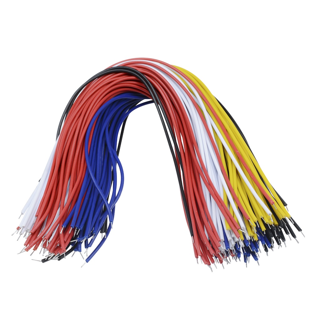 RIRIHI Dây cáp hàn hai đầu dài 20cm 26AWG 100 chấu có 5 màu cho PCB