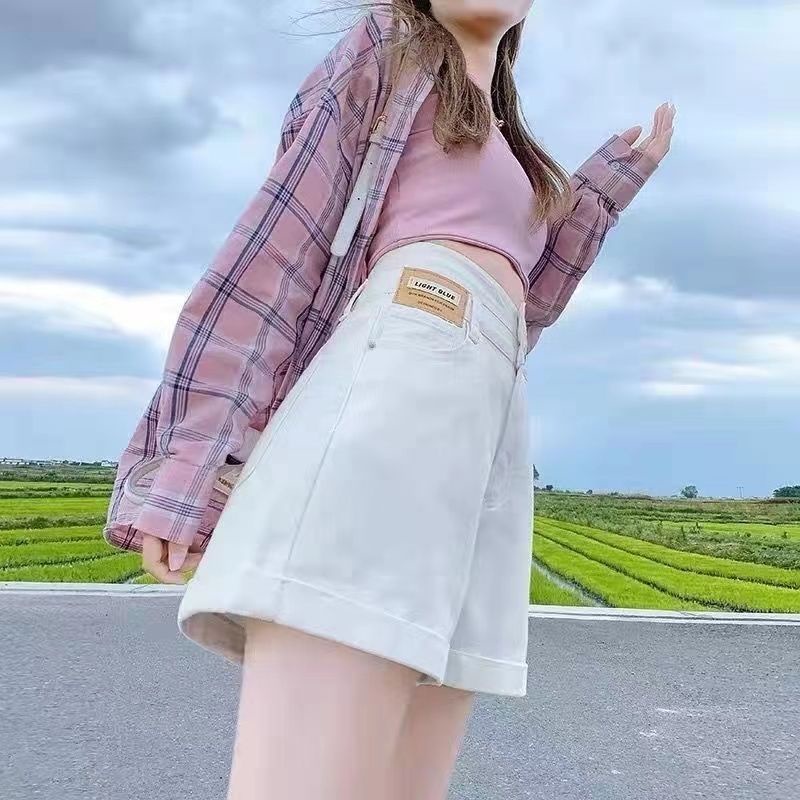 Quần Short Denim Lưng Cao Ống Rộng Thời Trang Mùa Hè Dành Cho Nữ