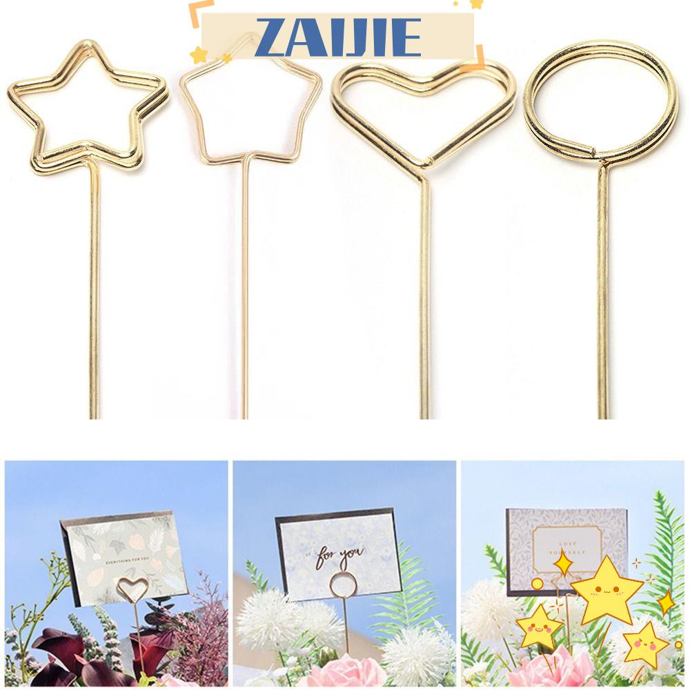 Giá Đỡ Thẻ Bằng Kim Loại 24 Ngăn Hình Hoa / Trái Tim Cho Bó Hoa / Bó Hoa