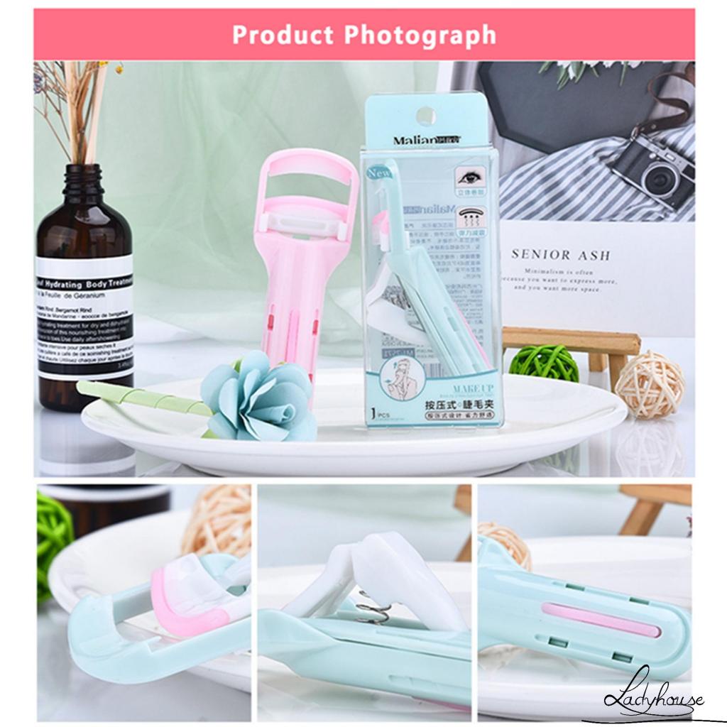 Dụng Cụ Bấm Cong Lông Mi Bằng Nhựa Với Đệm Silicone Thay Thế Tiện Lợi Dành Cho Nữ