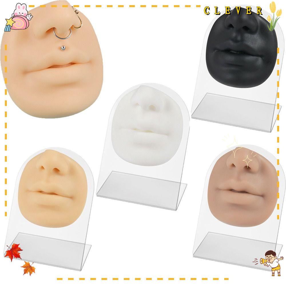 Mô Hình Mặt Người Mới Bắt Đầu Trưng Bày Trang Sức Khuyên Môi Bằng Silicone 5D