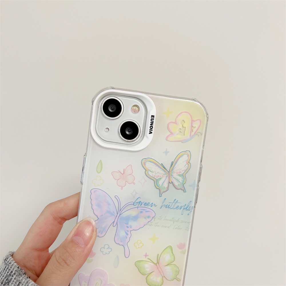 Ốp Điện Thoại TPU Mềm Trong Suốt Chống Rơi Hình Bướm Có Dây Đeo Chéo Cho iPhone 14 13 12 11 Pro Max