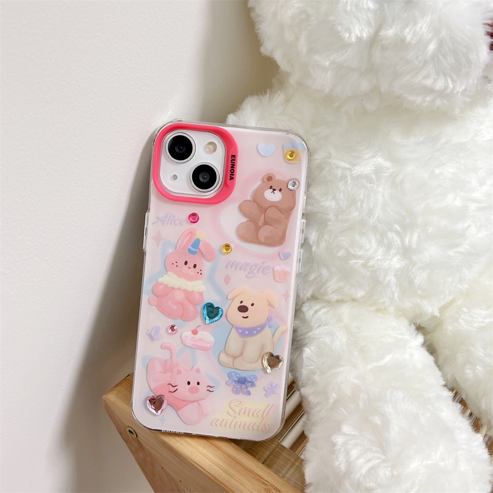 Ốp Điện Thoại TPU Mềm Trong Suốt Họa Tiết Gấu Hoạt Hình Chống Rơi Cho iPhone 14 13 12 11 Pro Max