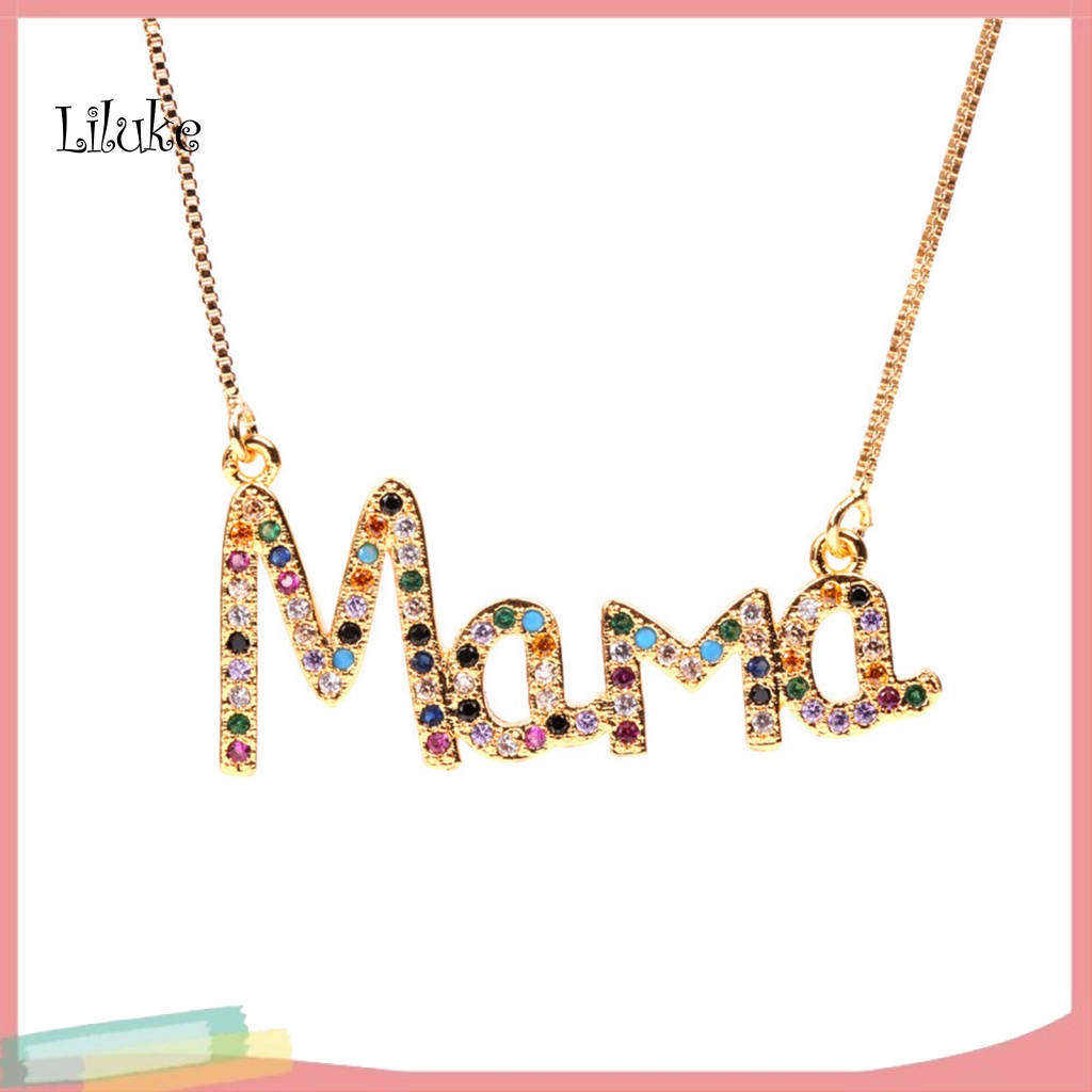 Vòng cổ Hợp Kim Trang Trí Chữ Mama Đính Đá Thời Trang Cho Nữ