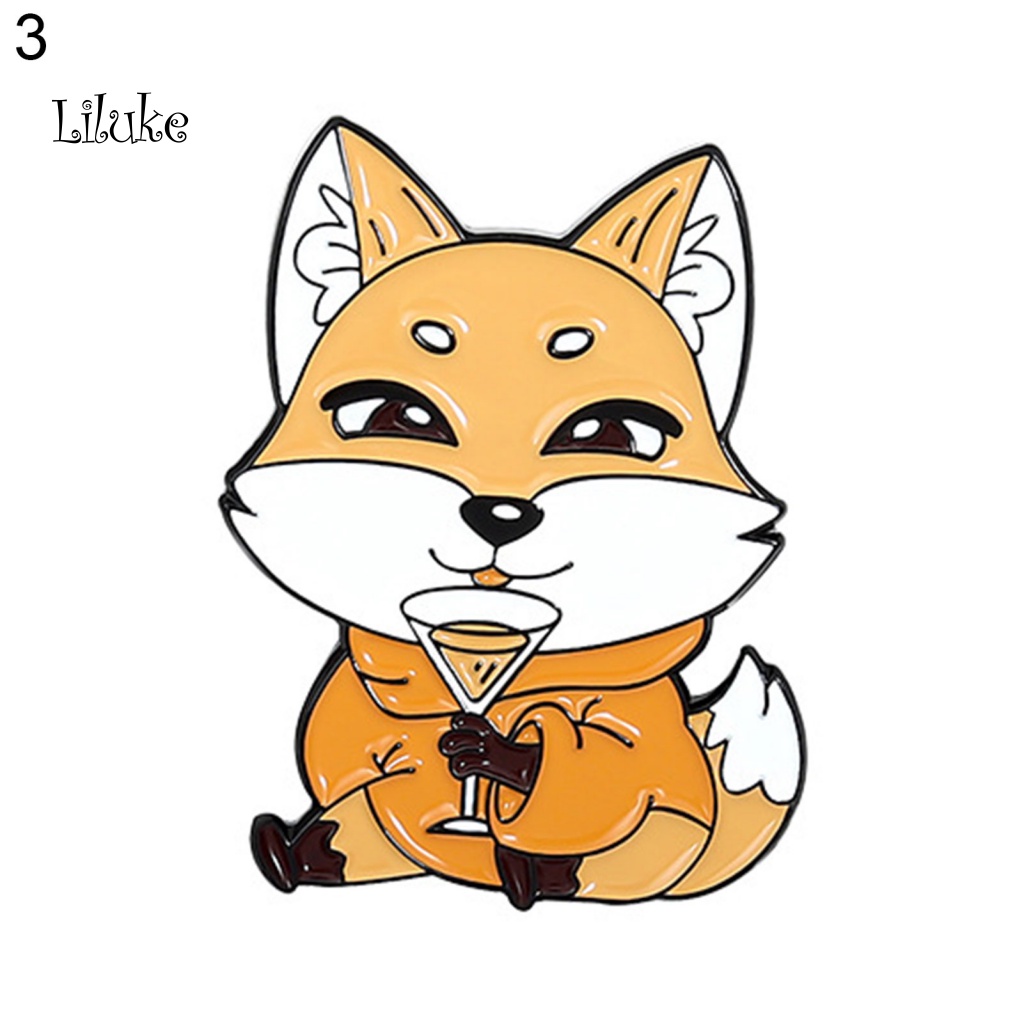 Ghim Cài Áo Hình Chú Cáo Hoạt Hình 4 Họa Tiết Đáng Yêu