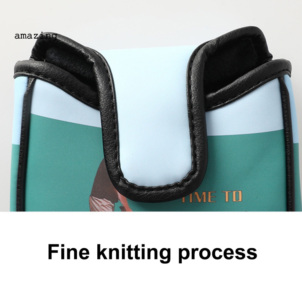 Vỏ Bọc Đầu Gậy Đánh Golf Bằng Da Giả Từ Tính In Họa Tiết Hoạt Hình Dễ Thương