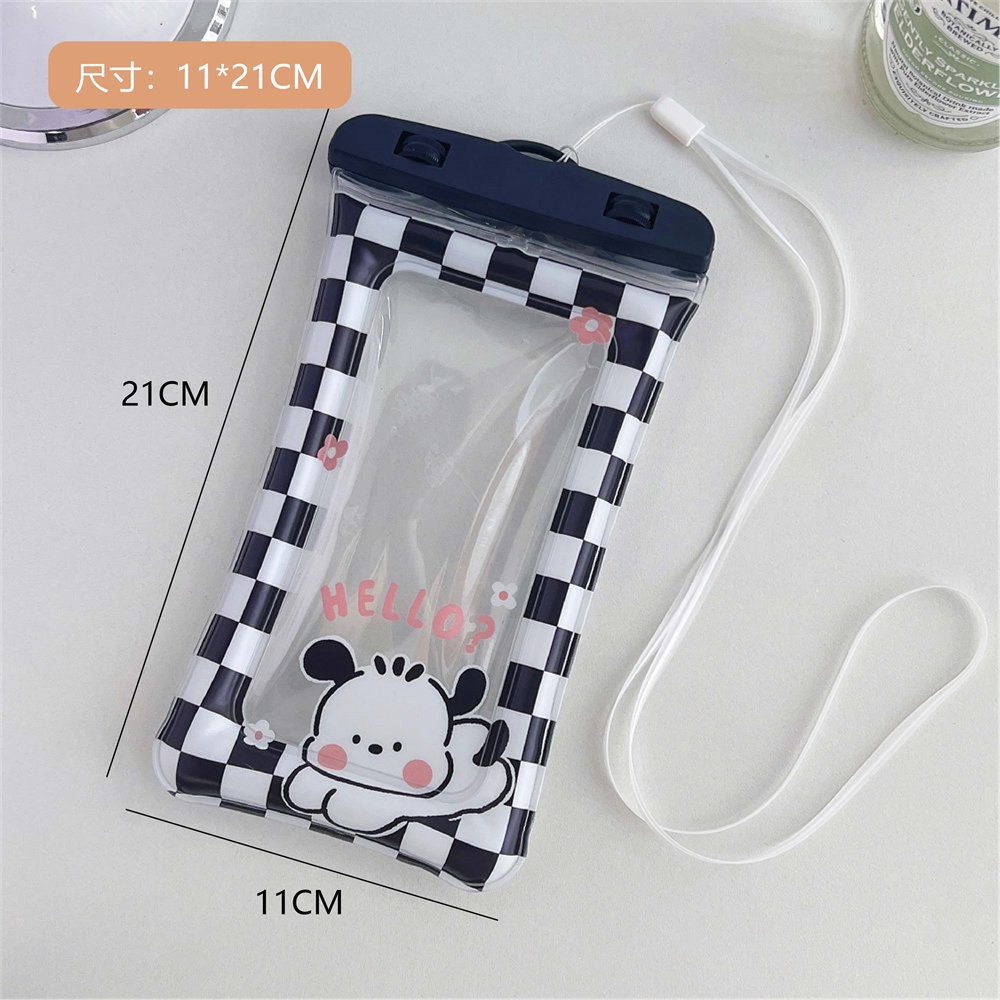 Túi Đựng Điện Thoại Bằng Nhựa Trong Suốt Chống Nước Chống Sốc Họa Tiết Hoạt Hình Dễ Thương