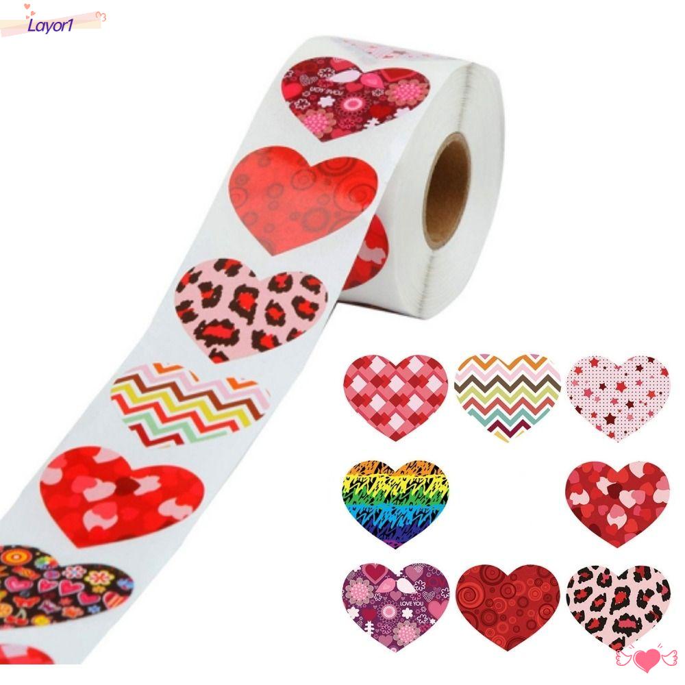 Cuộn Nhãn Dán Tự Dính Họa Tiết Trái Tim Dùng Trang Trí Tiệc Cưới / Valentine 1