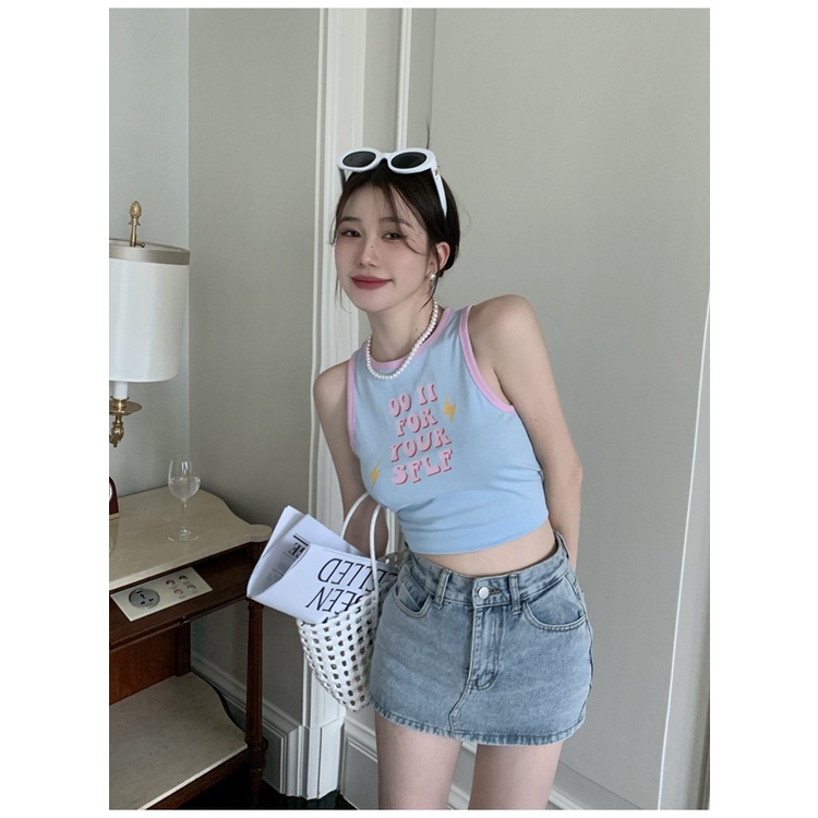 Áo Hai Dây Ngắn Ôm Dáng Phong Cách Retro Quyến Rũ Dành Cho Nữ