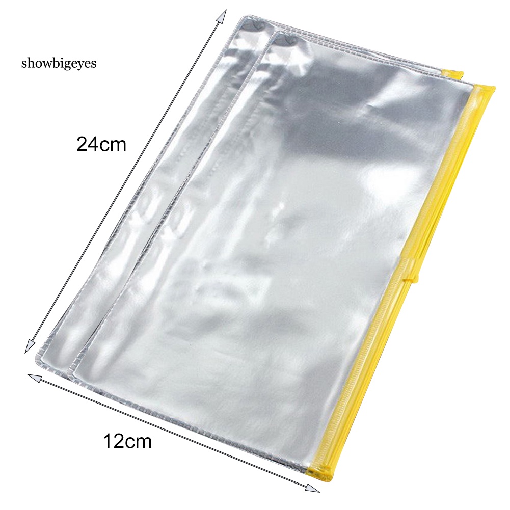 Bộ 2 Túi Đựng Bút Trong Suốt Chống Thấm Nước Có Khóa Kéo Tiện Dụng