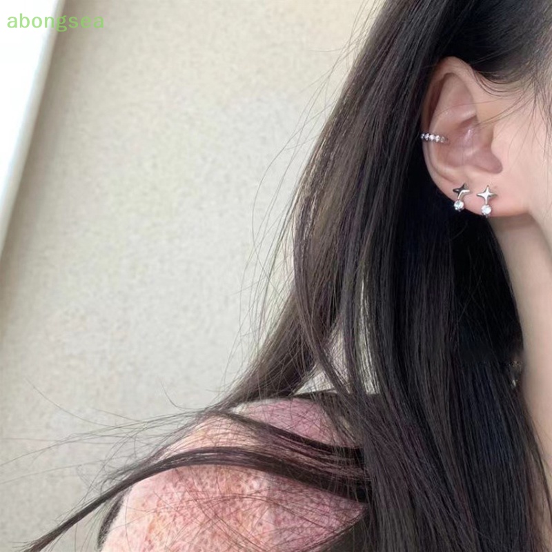 6 Bông Tai Đá Opal Hình Trái Tim / Ngôi Sao / Trái Tim / Chữ Thập Bằng Kim Loại Thời Trang Cho Nữ