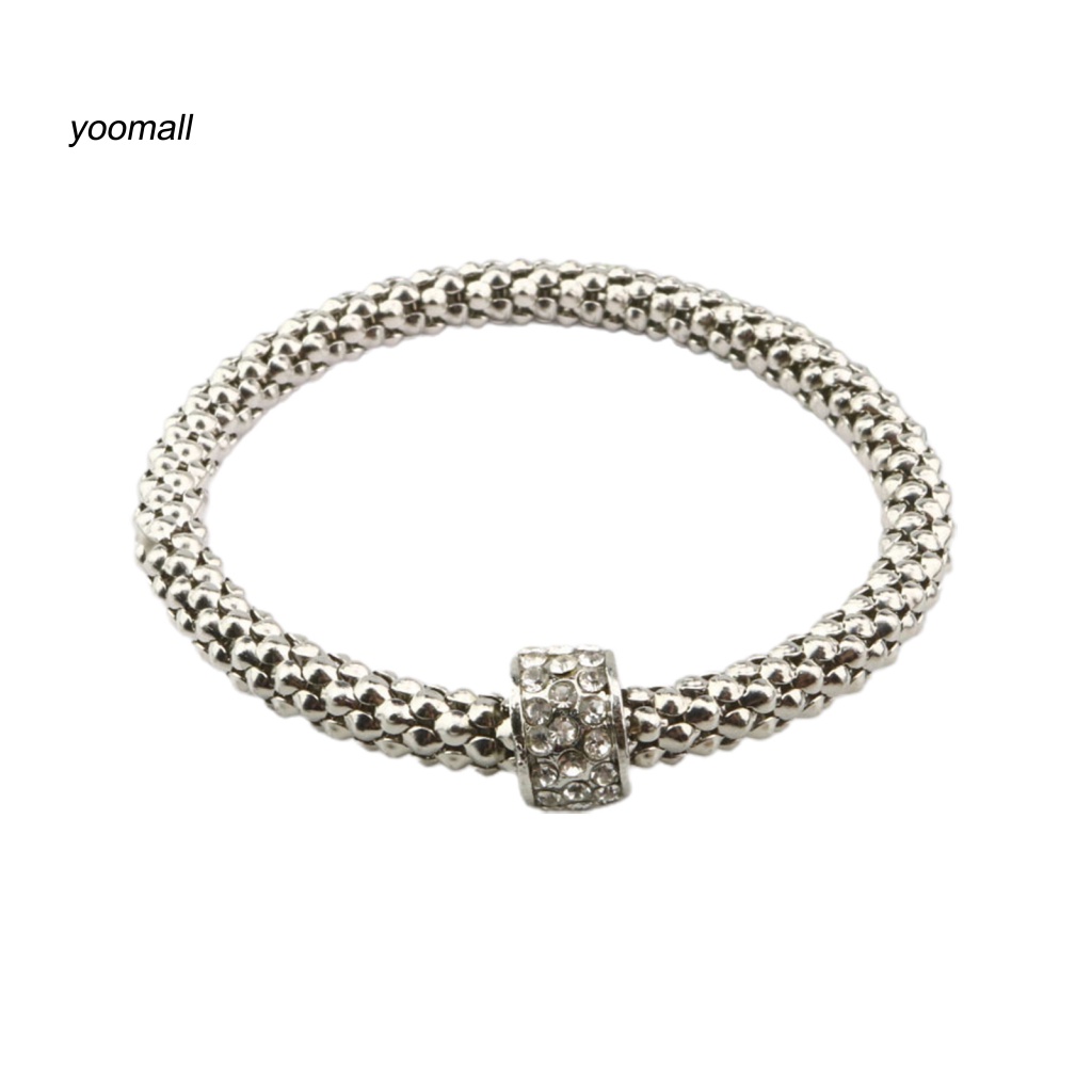 Set 3 Vòng Tay Hợp Kim Đính Đá Thời Trang Cho Nữ