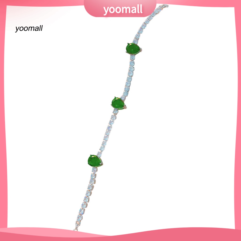 Yo / Vòng Tay Cô Dâu Đính Đá Zircon Hình Giọt Nước Có Thể Điều Chỉnh Kích Thước