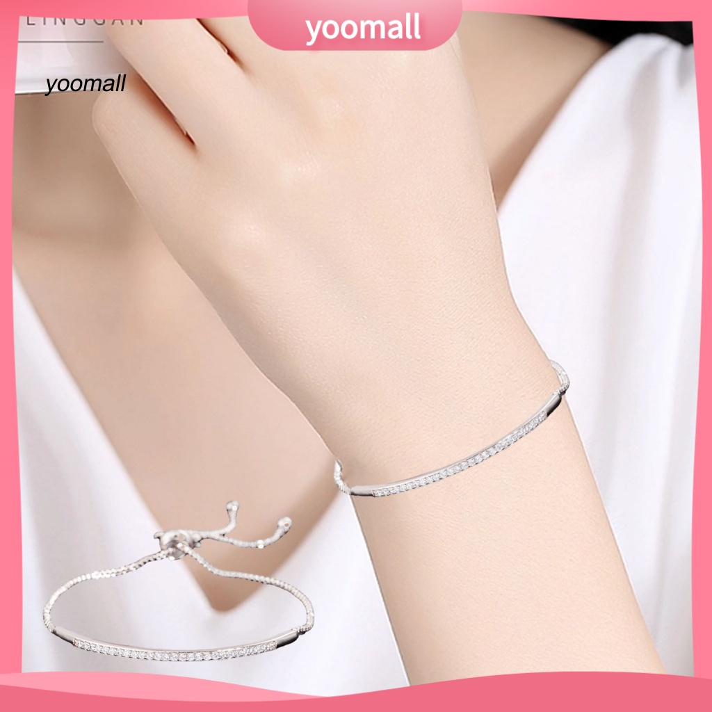 Vòng Tay Đính Đá Lấp Lánh Có Thể Điều Chỉnh Kích Thước