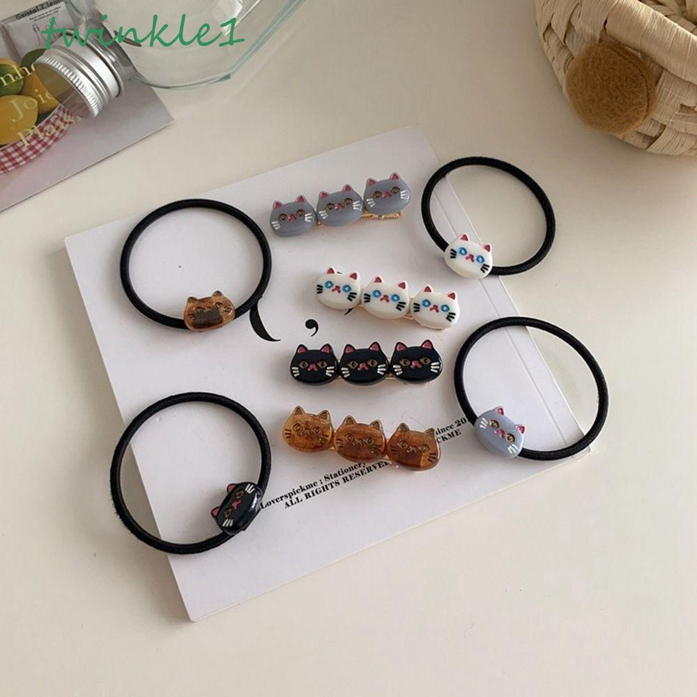 Kẹp Tóc Hình Mèo Lấp Lánh Phong Cách Hàn Quốc Cổ Điển Thời Trang