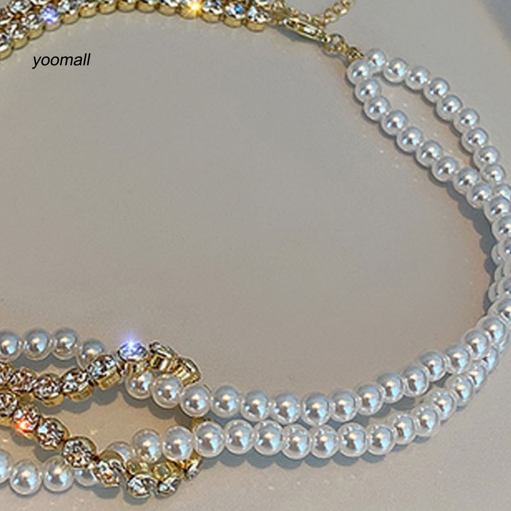 Dây Chuyền Hai Lớp Đính Ngọc Trai Nhân Tạo Thời Trang Dành Cho Nữ