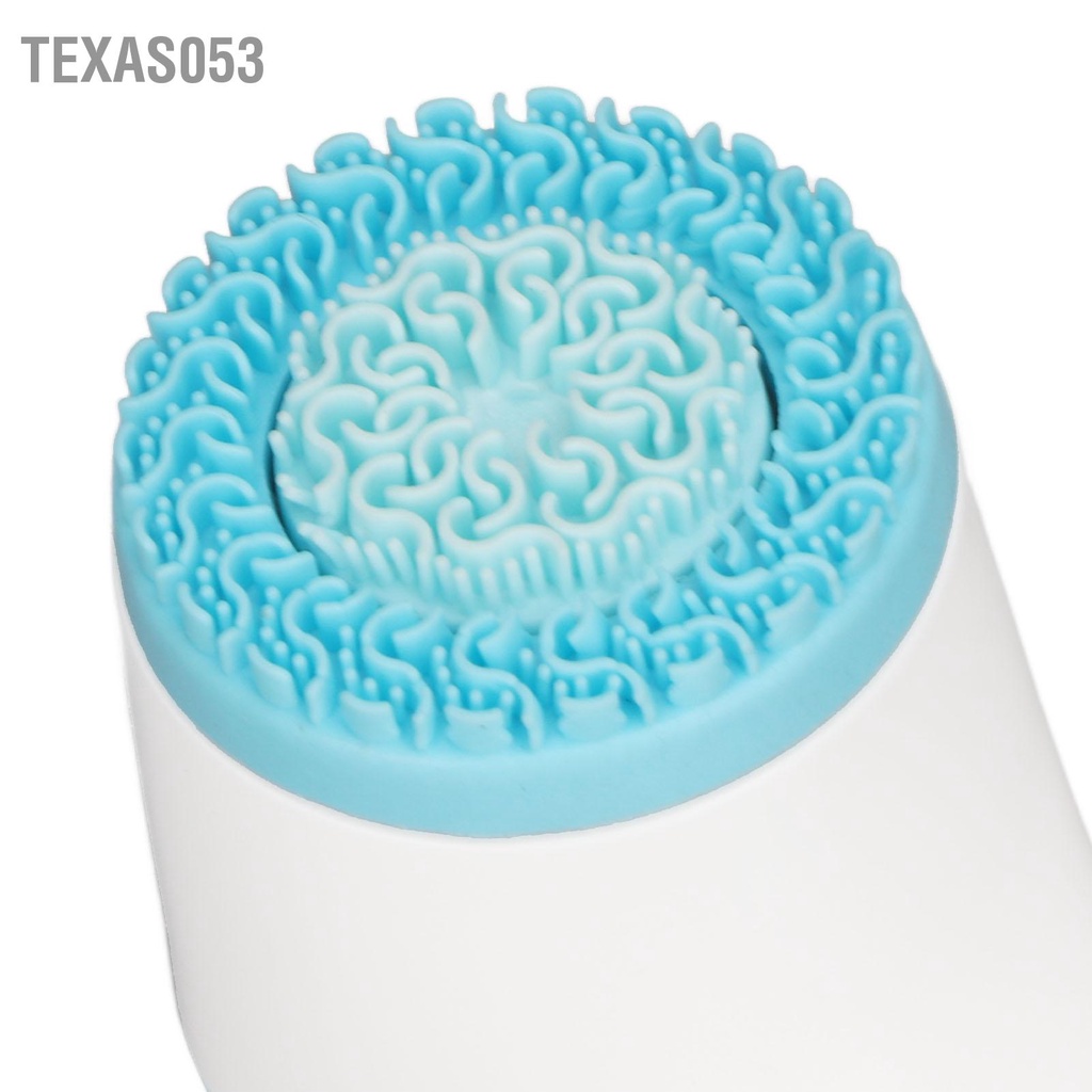 Texas053 Máy rửa mặt bằng điện có thể sạc lại Bàn chải làm sạch silicon với đầu