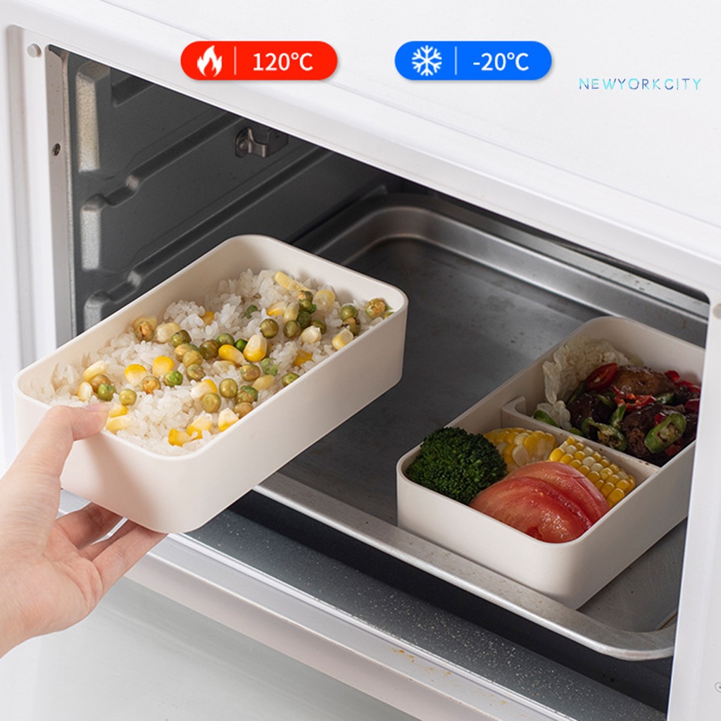 Bộ 2 Hộp Đựng Cơm Trưa 1200ml Hai Tầng Chống Rò Rỉ Phong Cách Nhật Bản