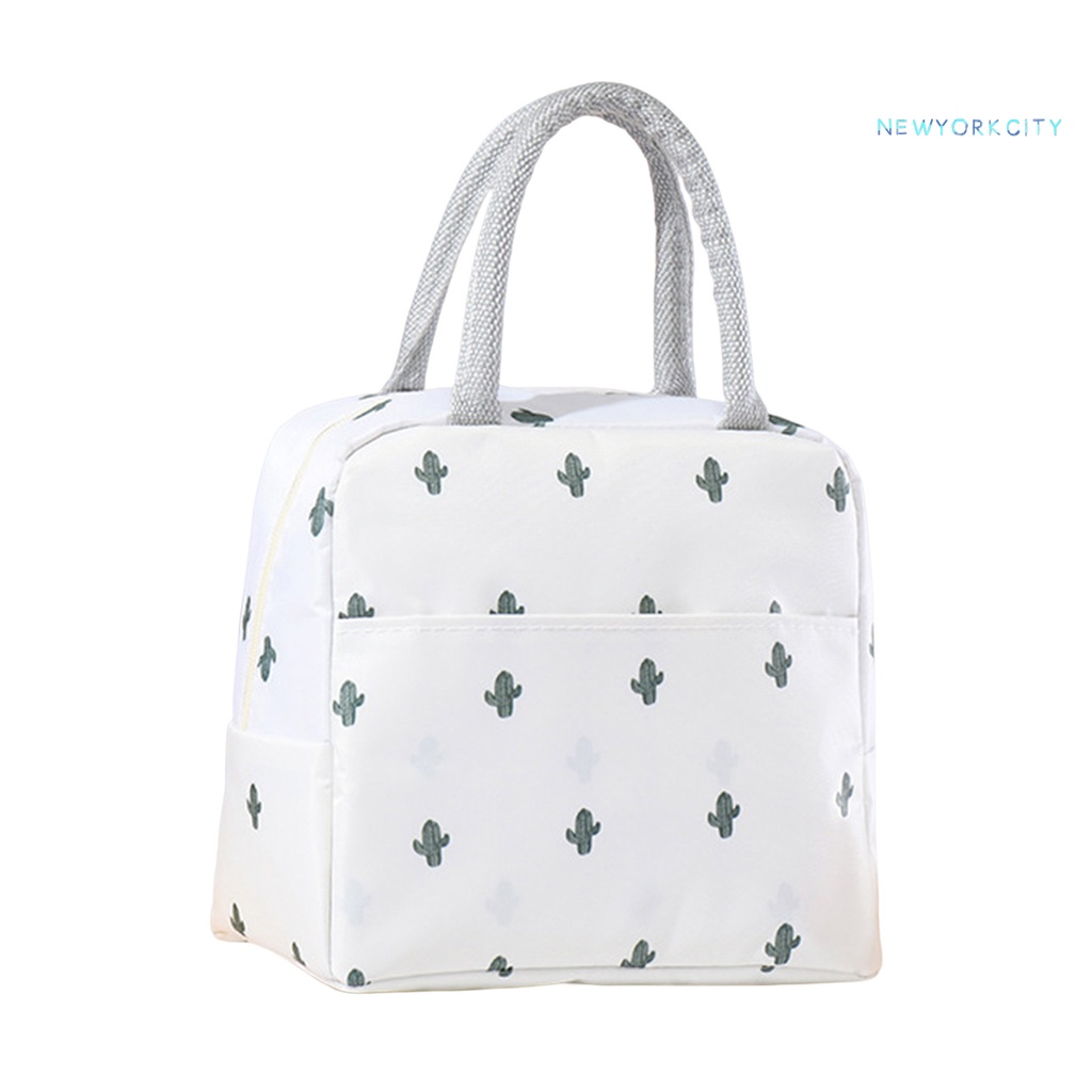 Túi Đựng Hộp Cơm Trưa Cách Nhiệt Chống Thấm Nước Hai Tay Cầm Họa Tiết Hoạt Hình