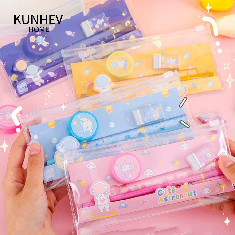 KUNHEV Cục Tẩy Bút Chì 5 Trong 1 Bằng Nhựa Hình Phi Hành Gia Dành Cho Học Sinh