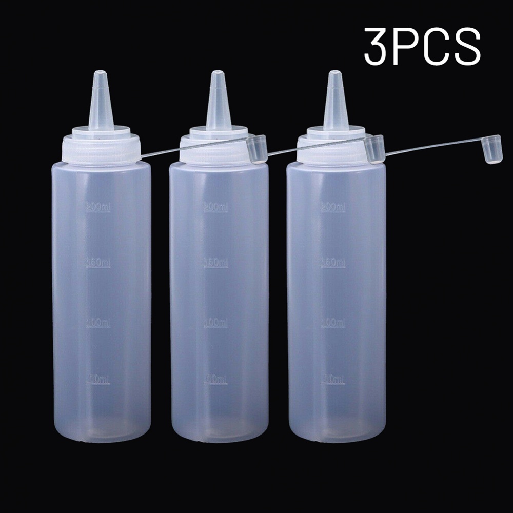 Set 3 Chai Nhựa Dạng Bóp Đựng Sốt Mù Tạt 8oz