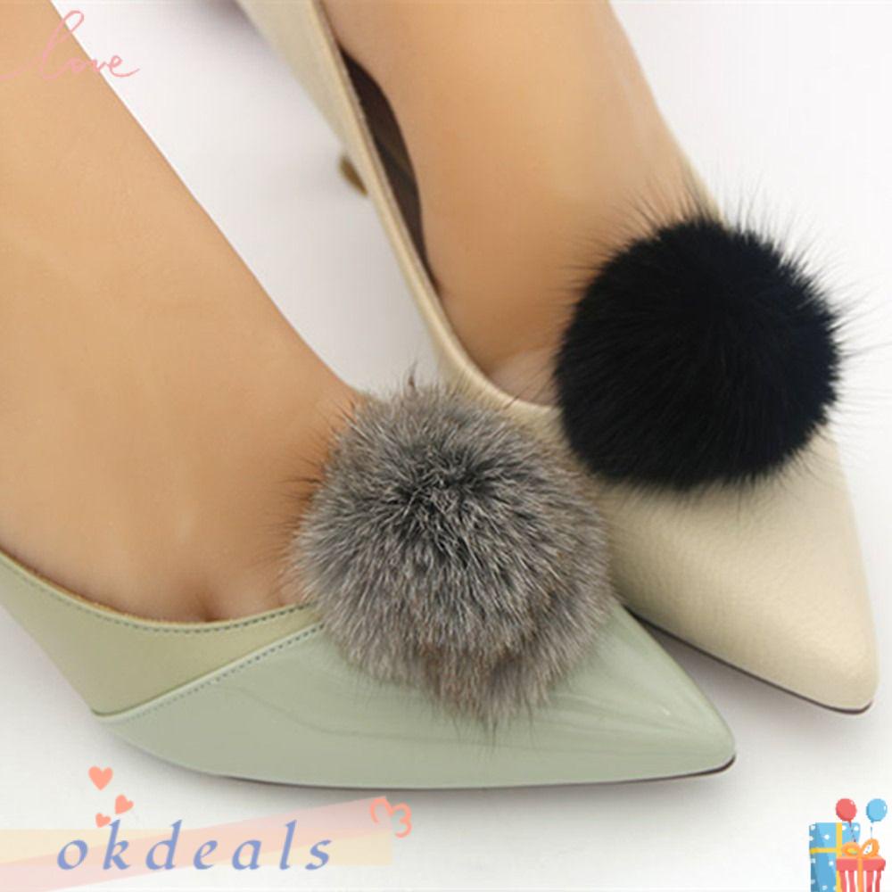 1 Cặp Lông Chồn Trang Trí Giày Có Thể Tháo Rời