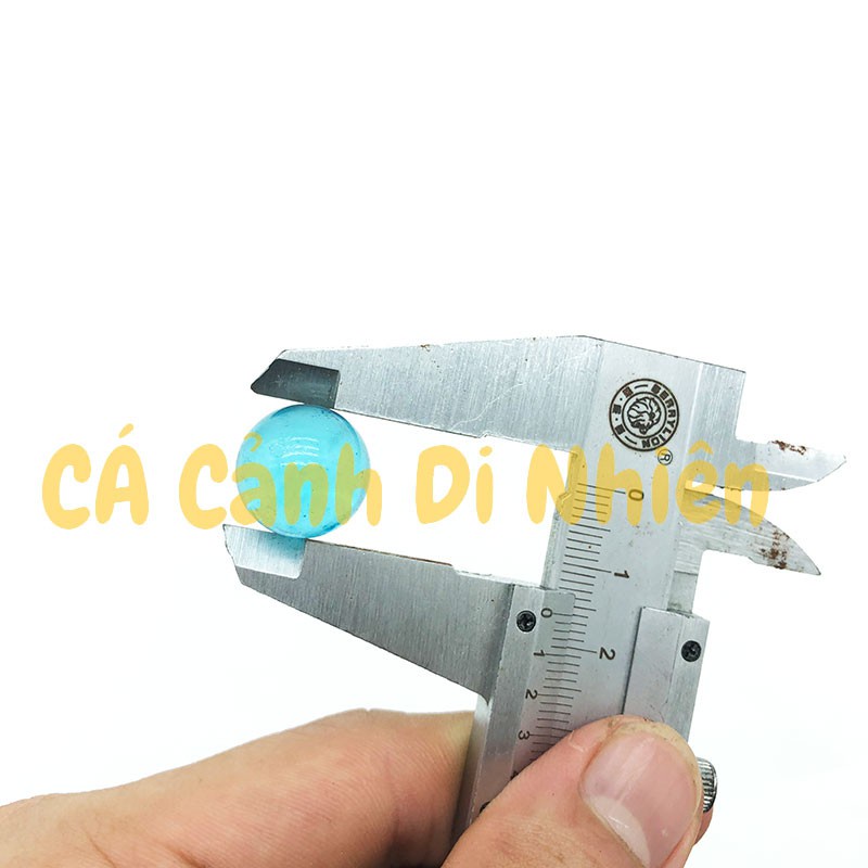 Viên bi ve XANH BIỂN TRONG SUỐT 200 gram  size 1.6 cm trang trí hồ cá