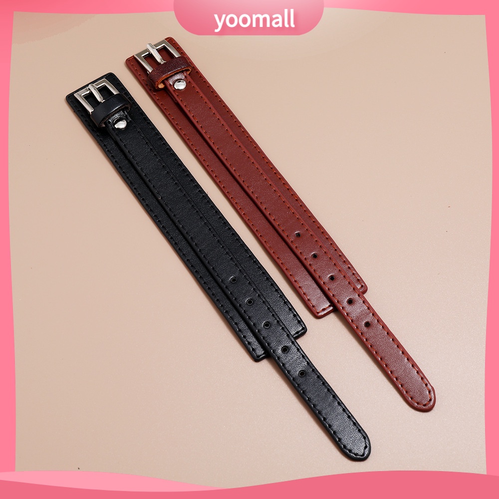 Vòng Tay Da Bò Thiết Kế Đơn Giản Phong Cách punk Âu Mỹ Cho Nam