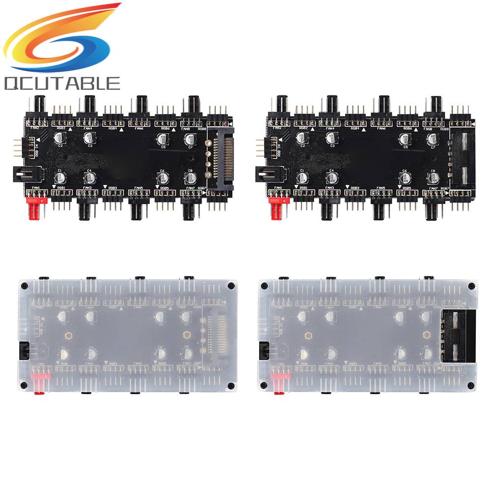 Bộ Chia Cổng 1 Sang 8 Cổng RGB PWM 12V / 4 Pin Cho Bo Mạch Chủ Quạt