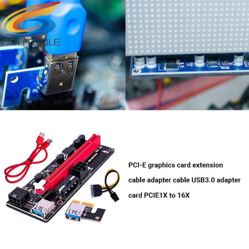 Card Mở Rộng PCI-E 1X Sang 16X Cổng USB 3.0 Cho GPU