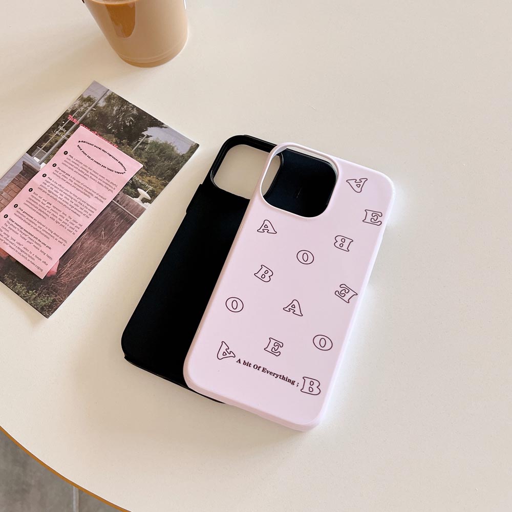 Ốp Điện Thoại Cứng Họa Tiết Chữ Màu Hồng Cho iPhone 11 12 12Pro 12ProMax 13 13Pro 13ProMax 14 14Pro 14ProMax