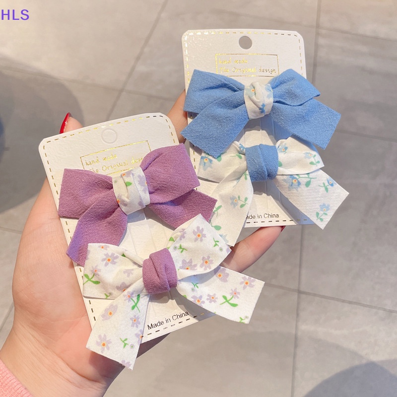 Set 2 Kẹp Tóc Nơ Xinh Xắn Dễ Thương Cho Bé Gái