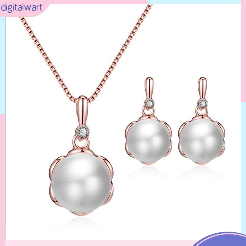 Bộ Trang Sức Ngọc Trai Và Kim Cương Nhân Tạo Sang Trọng Quý Phái Dành Cho Nữ