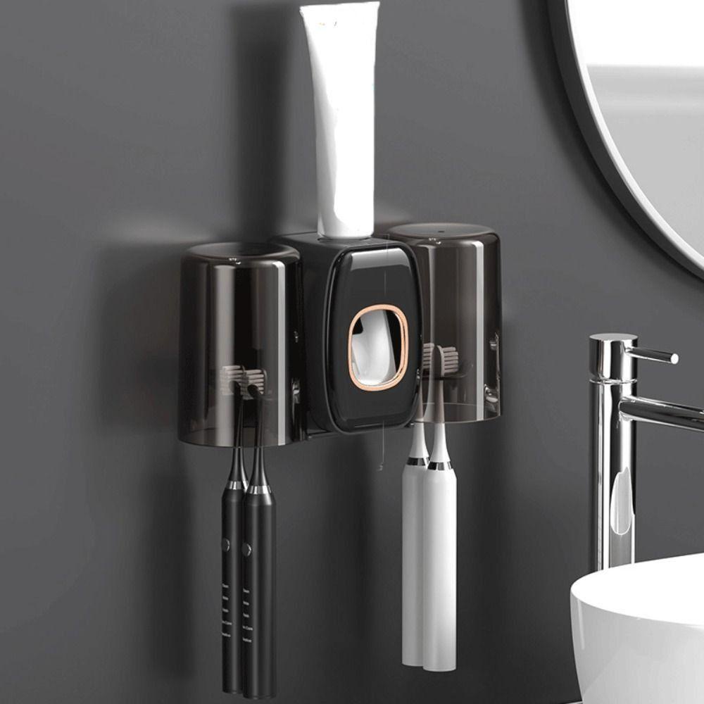 ORIENTLII Giá Đỡ Bàn Chải Đánh Răng Không Đục Lỗ Bằng Nhựa Không Đục Lỗ Màu Trắng / Đen / Xanh Lá Dành Cho Trẻ Em