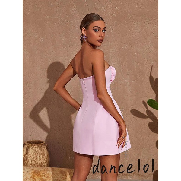 Đầm Mini Nữ Hở Vai Màu Trơn Thời Trang Mùa Hè 1O1