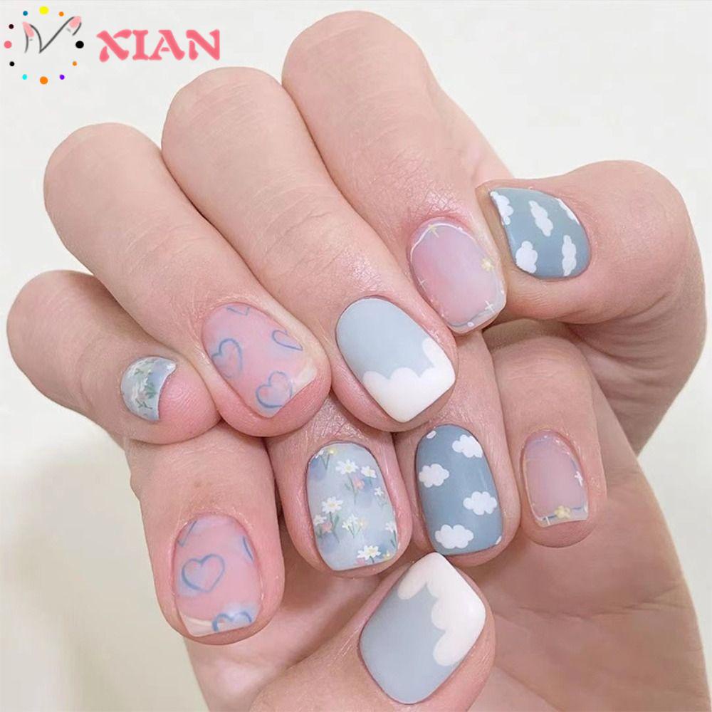 XIANTIN Set 24 Móng Tay Giả Hình Gấu DIY|Nhân Vật Pháp Thiết Kế Độc Đáo Sáng Tạo