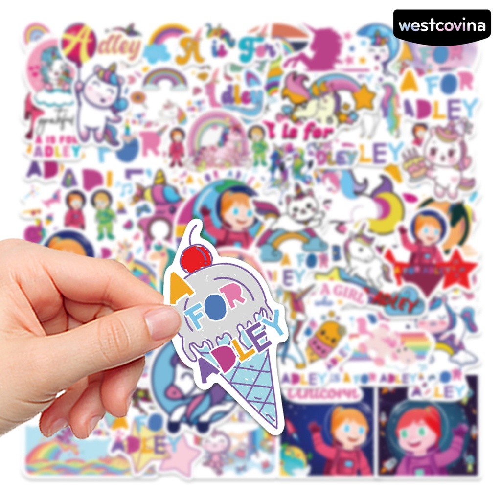 [WSTN]✎Bộ 50 Miếng Dán Hoạt Hình Tự Dính Chống Thấm Nước Không Để Lại Dấu Vết