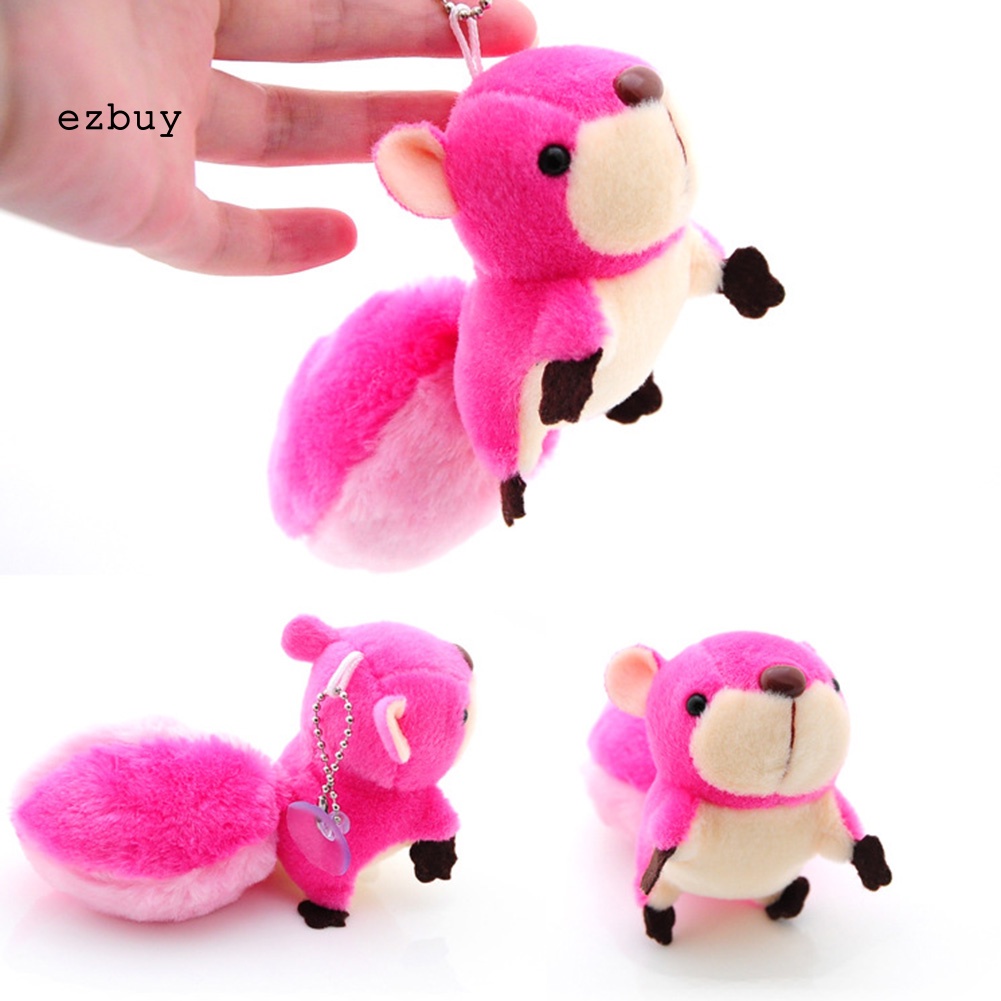 Móc Khóa Hình Sóc Nhồi Bông Đáng Yêu Trang Trí Túi Xách / Điện Thoại